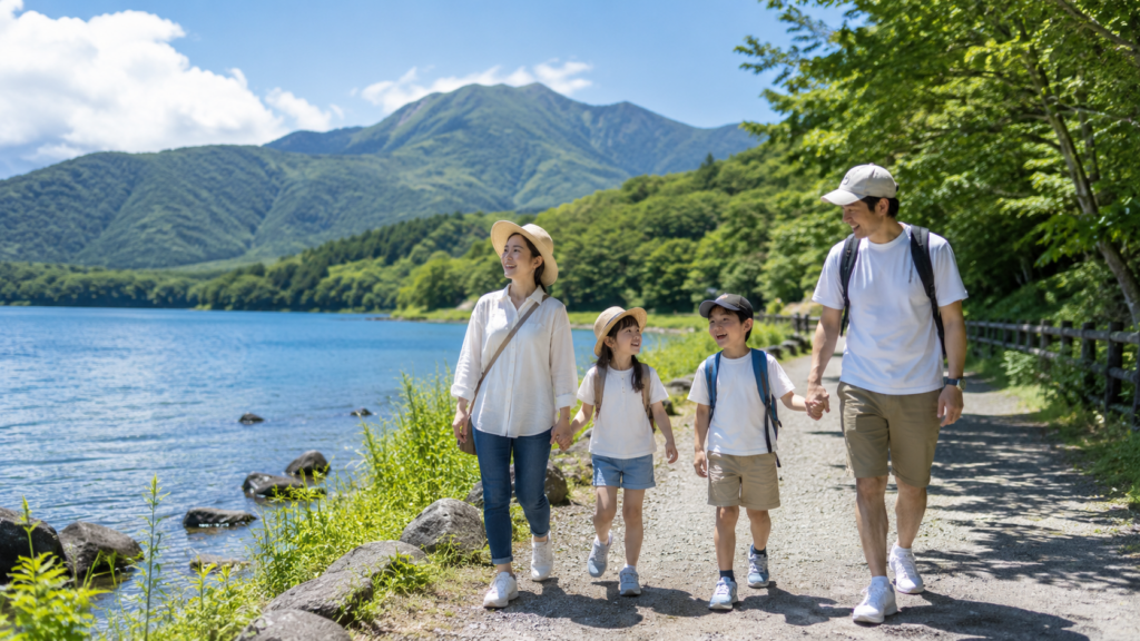 子連れで楽しむ秋田の夏休み旅行と湖畔の自然散策